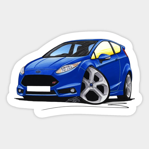 Ford Fiesta ST (Mk7) Caricature Car Art Sticker by y30man5